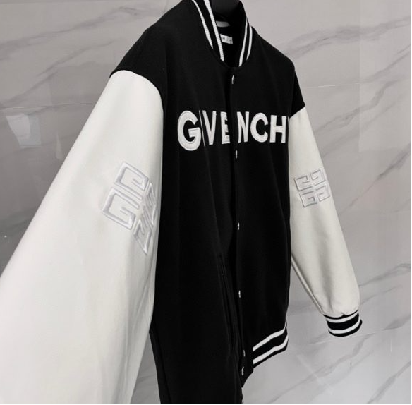 Givenchy College Nero maniche in pelle