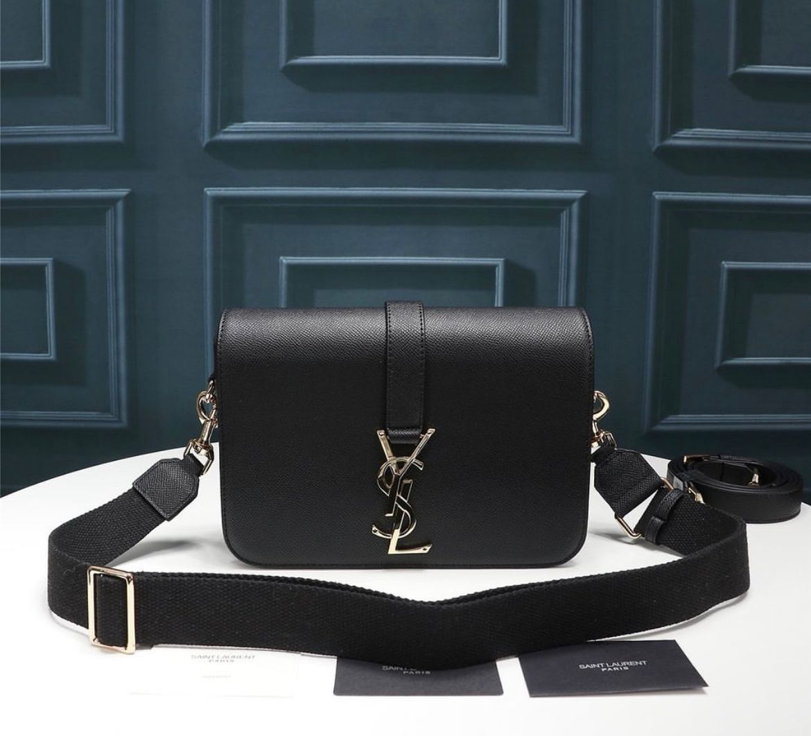 YSL BORSA SATCHEL SOLFERINO MEDIA IN PELLE DI VITELLO